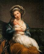 Elisabeth Louise Viegg-Le Brun self portrait with Her Daughter painting